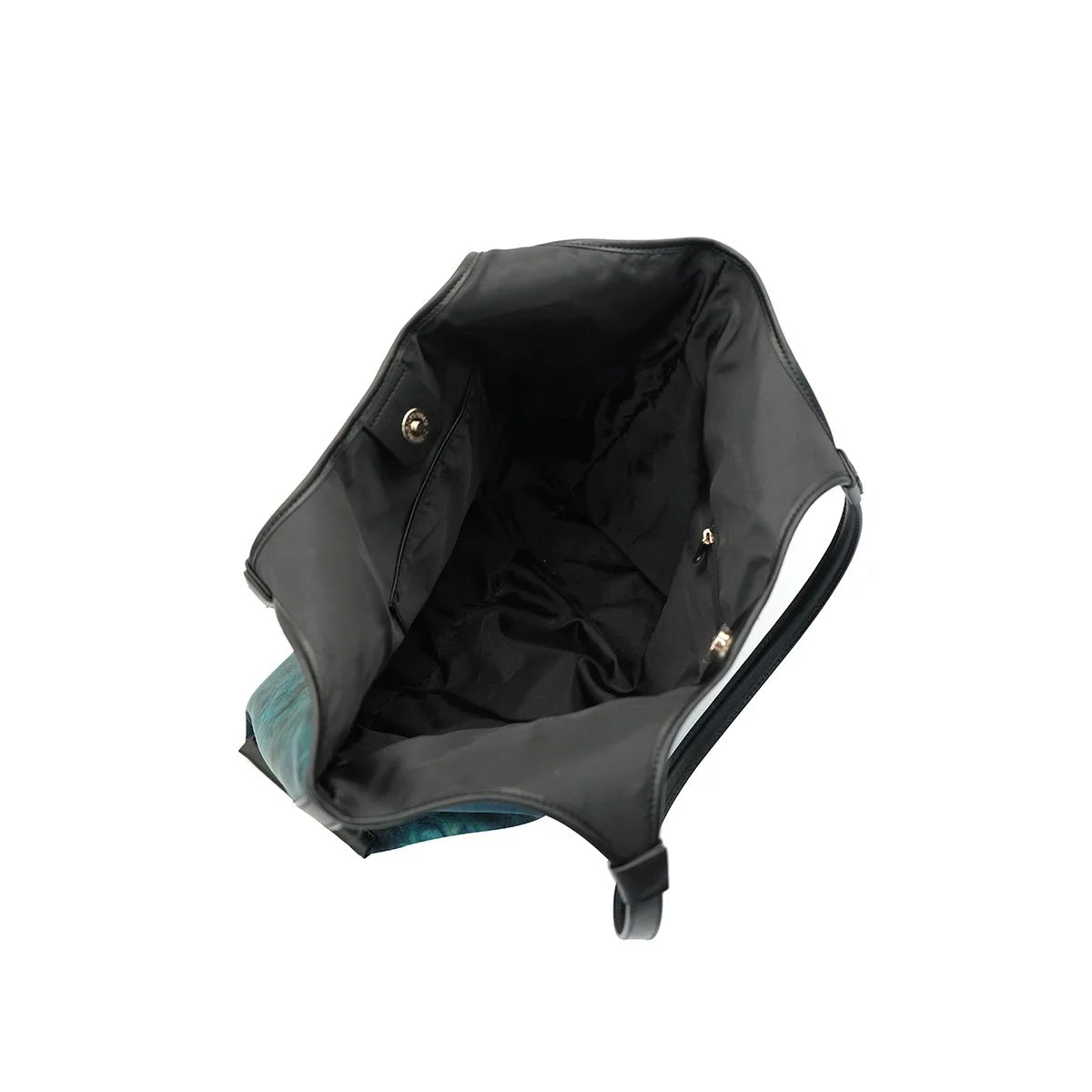 Teal Floral Print Tote Bag