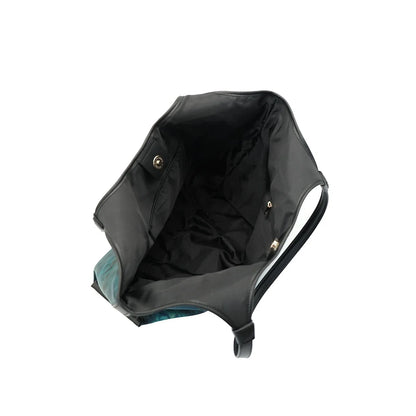 Teal Floral Print Tote Bag